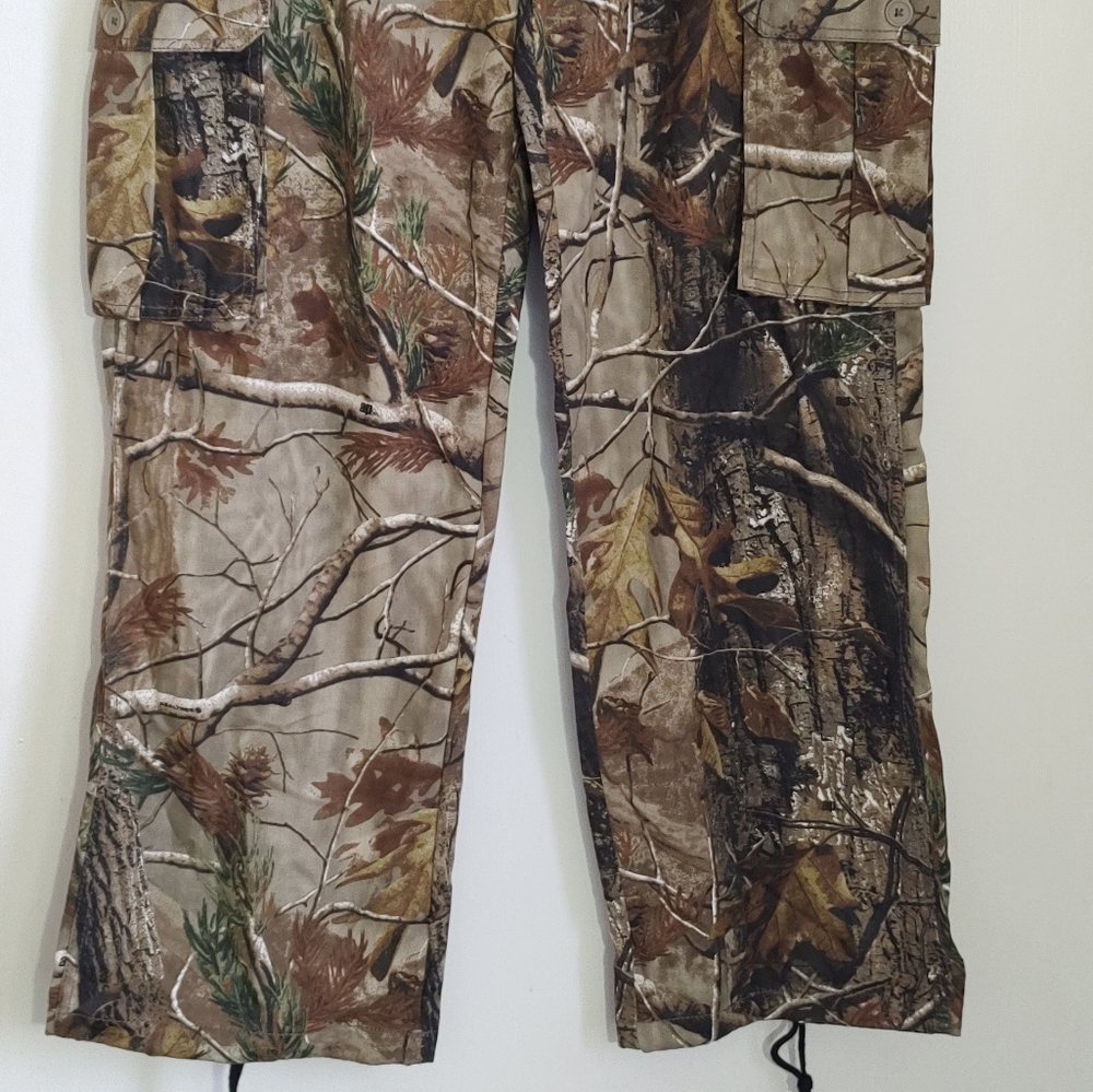 RealTree Women's Camouflage Cargo Pants with Drawstring Leg Opening - Picture 2 of 9
